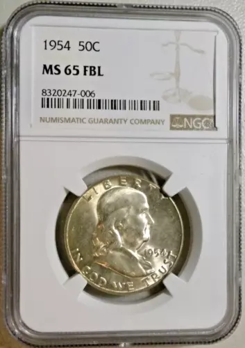1954 Franklin Half Dollar NGC MS65FBL