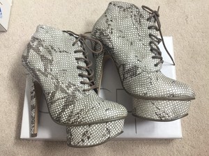 snakeskin platform boots
