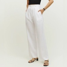 Reformation Vesta White Linen Pants Sz 0