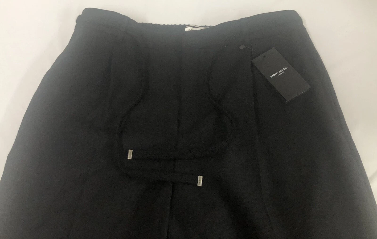 SAINT LAURENT (YSL) Pantaloni da jogger nuovi con etichette Saint Laurent lana nera affusolata con cordino 52 EU 36US $995 00