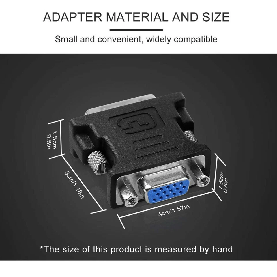 2PC DVI-I Male Analog (24+5) to VGA Female (15-pin) Connector Adapter Desktop PC - Image 3 of 4