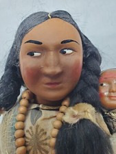 Vtg  Skookum Bully Good Native American Mother With Beads And Baby Papoose Doll
