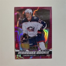 O-Pee-Chee Platinum 2024-25 Marquee Rookie Cameron Butler Pink Magma #228 Blue …