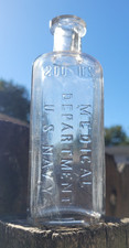 Vintage Antique 200 MILS Medical Department U.S. NAVY Medicine Bottle 6"