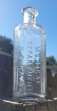 Vintage Antique 200 MILS Medical Department U.S. NAVY Medicine Bottle 6"