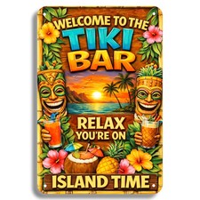 Welcome to Tiki Bar 8x12 Inch Aluminum Tin Sign 4 Holes - ETIN0868