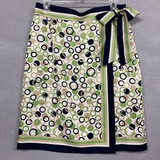 Talbots Petites Wrap Skirt 100 Silk 8 Retro Style Dot Tie Waist