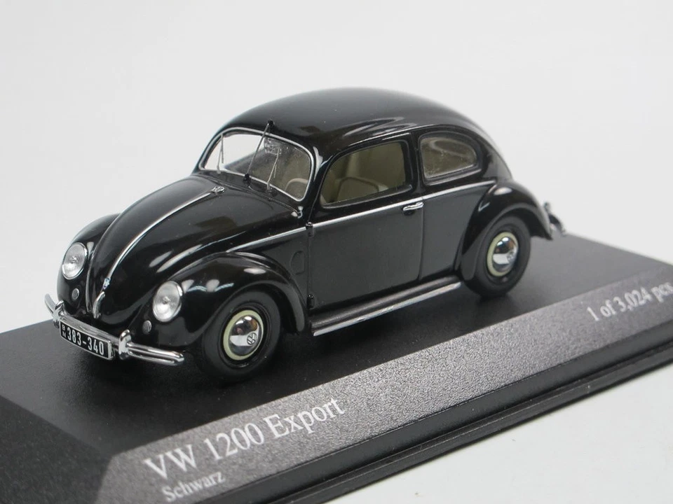 VW VOLKSWAGEN COCCINELLE 1200 EXPORT NERA MINICHAMPS 400051200 1:43 TYP 1 - Immagine 3 di 4