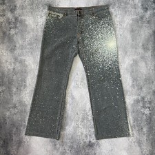 Archive 2000s Roberto Cavalli Galaxy White Pants Expension Jeans Size L