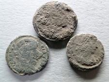 3 Ancient Roman Coins, Uncleaned “As Dug” Detector Finds – ID & Cleaning Project