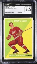 1958-59 Topps #38 Gus Mortson Chicago Blackhawks - CGC 5.5 Ex+ 