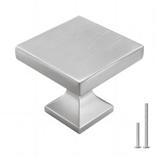 25 Pack Brushed Nickel Square Cabinet Knobs Kitchen Knobs Zinc Alloy Drawer Knob