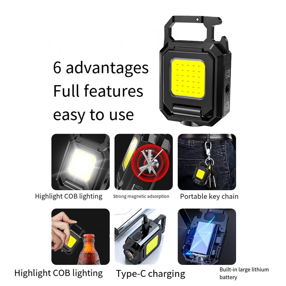 2X( Porte-Clés LED COB pour la Pêche, le Camping L8Q9)7959 - Photo 4/4