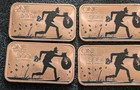 4x 1 oz .999 Fine Copper Bar Bank Robber Design Uncertified (4 oz Total) Rare — photo 3