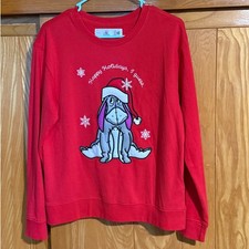 NWT Disney Eeyore Red Christmas Sweatshirt Crewneck S