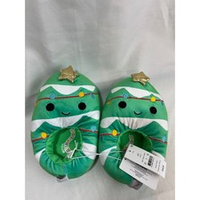 Squishmallows Christmas Tree Plush Slippers Green Holiday Kids Size 4/5 NEW