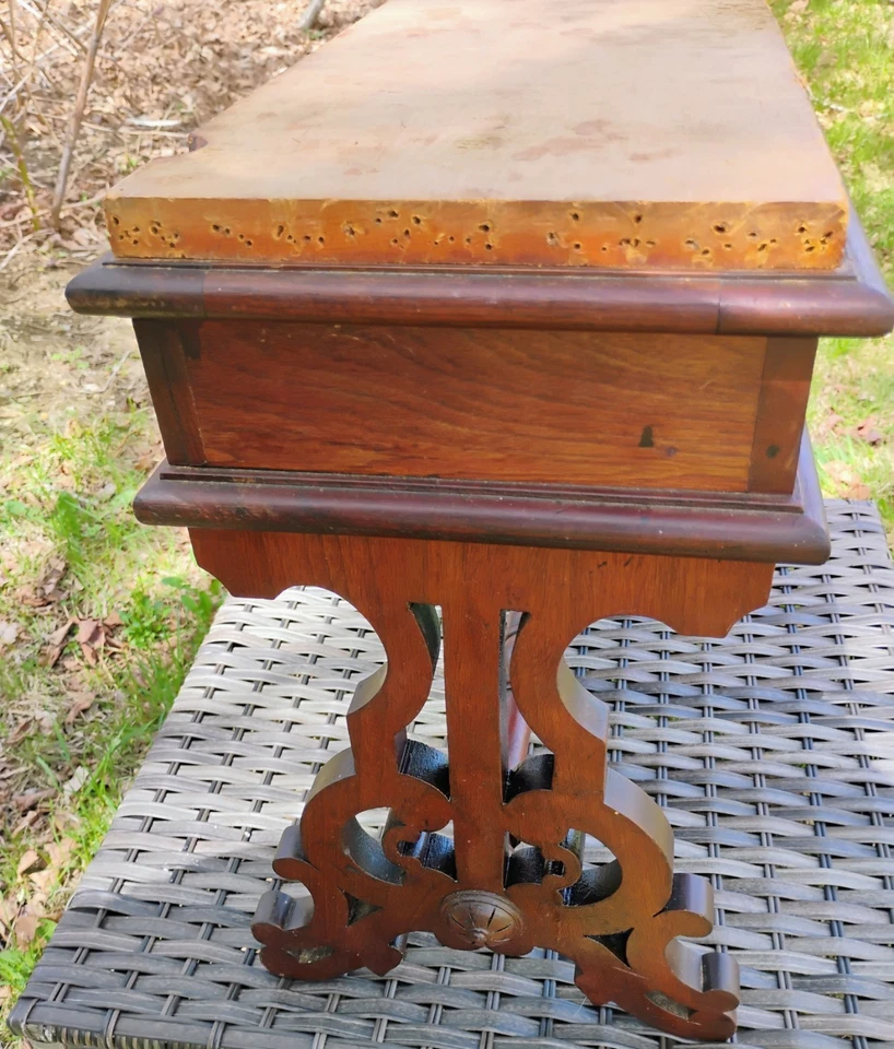 Antiguo taburete victoriano Eastlake elevador necesita tapicería Foto 2 de 4