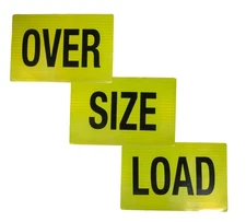 Magnetic Reflective Oversize Load Signs for Trucks - 3 Pcs - 12" x 60"