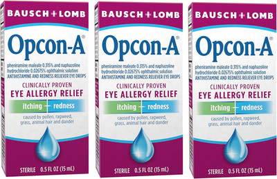 Opcon-A Allergy Eye Drops by Bausch + Lomb, for Itch and Redness Relief, 0.5 Fl 