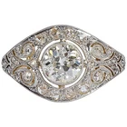 Art Deco Vintage 2.30 Ct White Diamond Wedding Ring 14K Yellow Gold Plated
