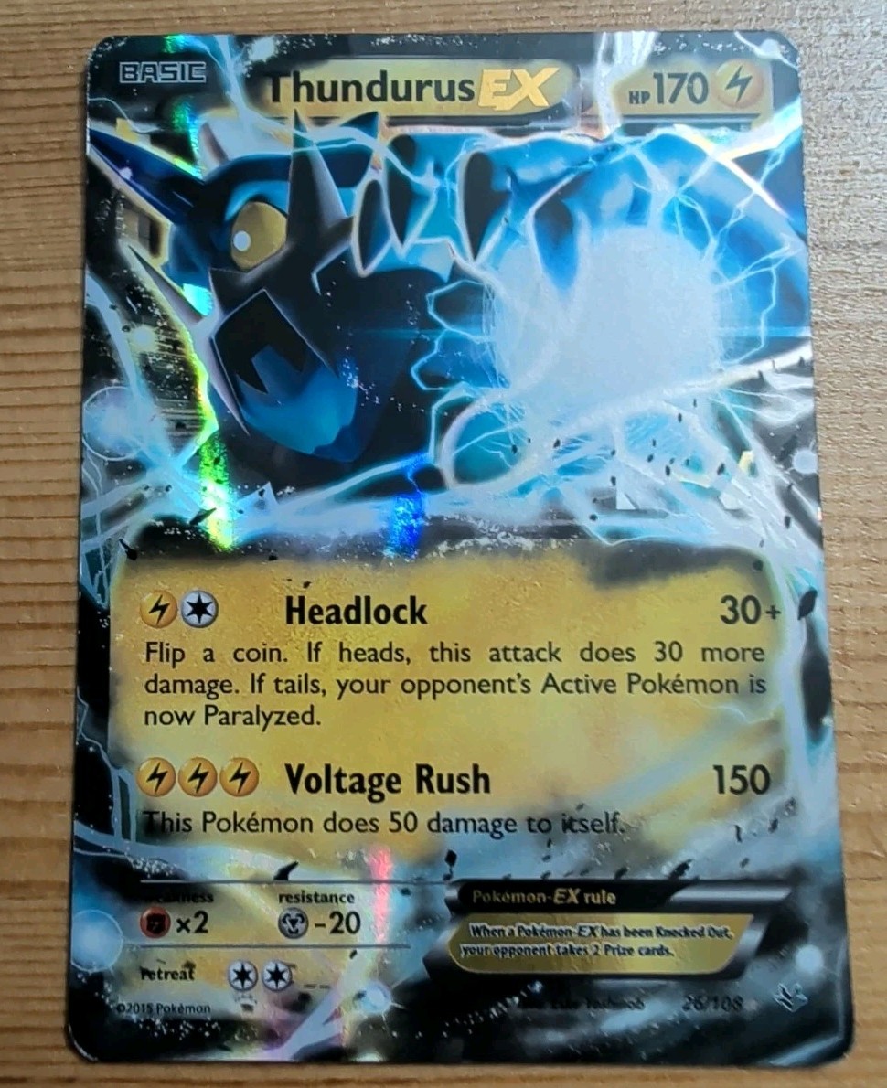 Thundurus EX Ultra Rare Holo XY - Roaring Skies 26/108 HP