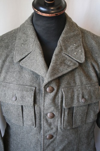 vtg 1952 96 Swedish Army green wool tunic jacket small revival - Picture 3 of 19
