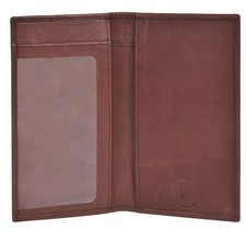 Leatherboss Plain Checkbook Cover With RFID Protection Dark Brown