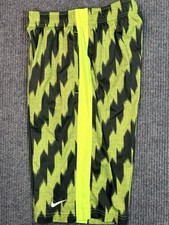 Nike Dri-FIT Athletic Shorts Youth XL Neon Yellow Black Pattern Basketball