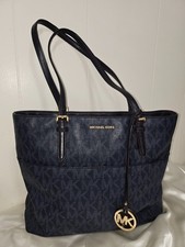 Michael Kors Bedford Tote in Logo Blue/Black
