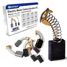 60Pcs Electric Motor Carbon Brushes Set - 10 Models for Power Tool Repair       