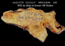 Myrtle Burl Slab DIY Table Craft Wood River Table Mrt25-2778