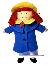 Vintage Madeline Doll Eden 15" Plush 1994 Blue Coat Yellow Hat Complete