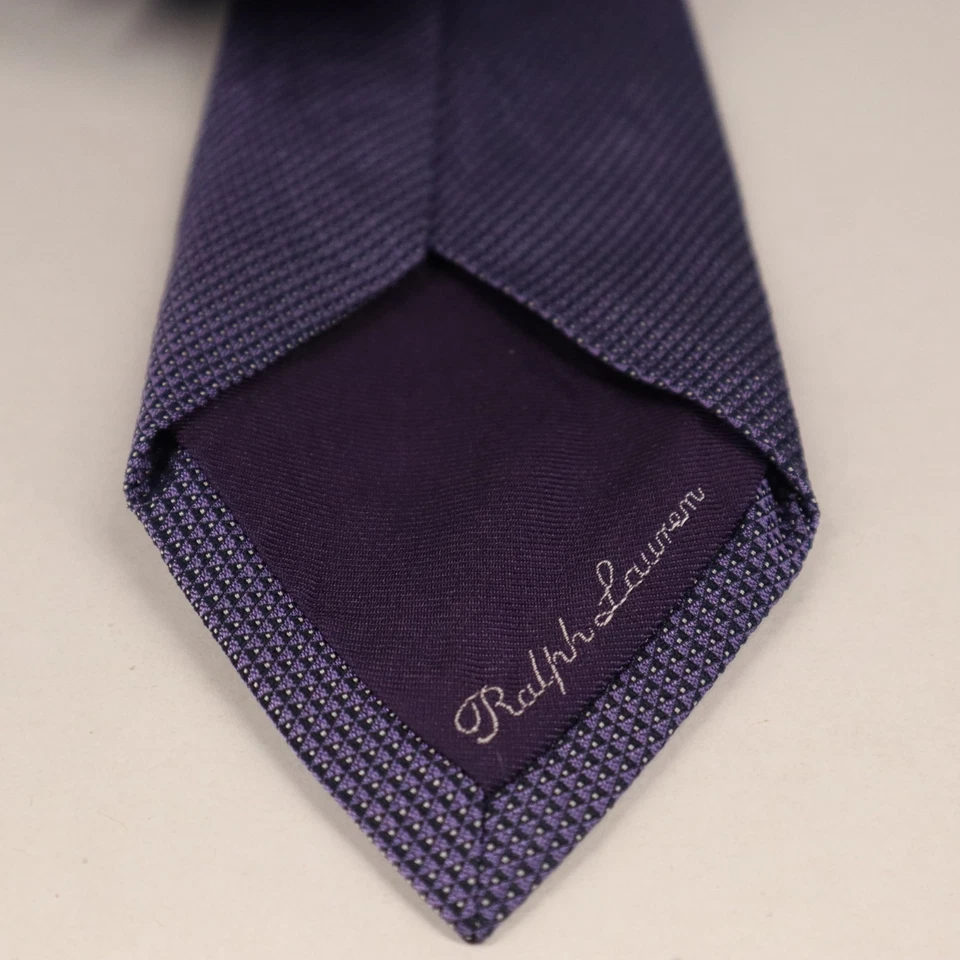 Corbata Ralph Lauren Etiqueta Púrpura Para Hombre 100% Seda Púrpura Hecha a Mano 60"x3" Italia Foto 3 de 4