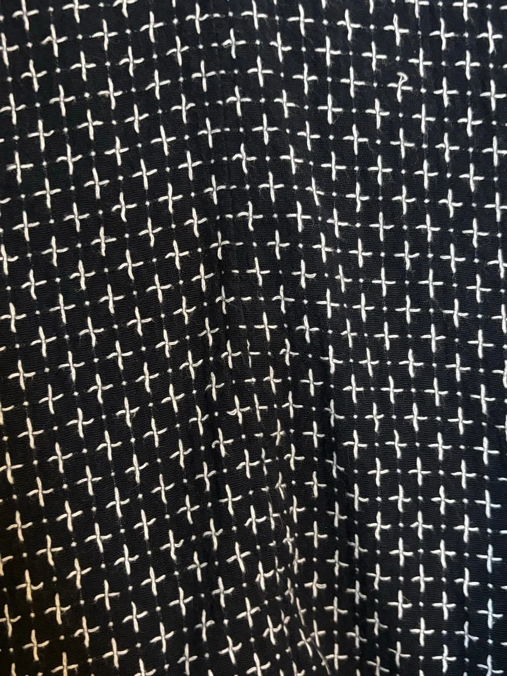 Blusa Top Lou & Gris Negro Blanco Punto de Cruz Boho Campesina Para Mujer’s M Algodón Foto 2 de 4