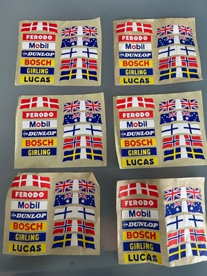 Original Scalextric 1990 Flagge Stickerbögen für Armco Gleisabsperrungen