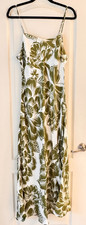 💕$260 FARM RIO CHITA WOODCUT GREEN MAXI SLIP DRESS SZ XL NEW BEAUTIFUL!