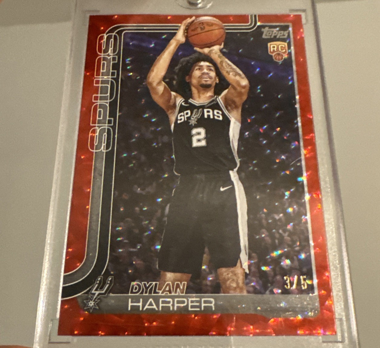 2025-26 Topps Basketball Dylan Harper #202 Red Crackleboard 3/5 