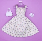 1960s Barbie Clone Fashion - FLORAL DAY DRESS & ACCESSORIES