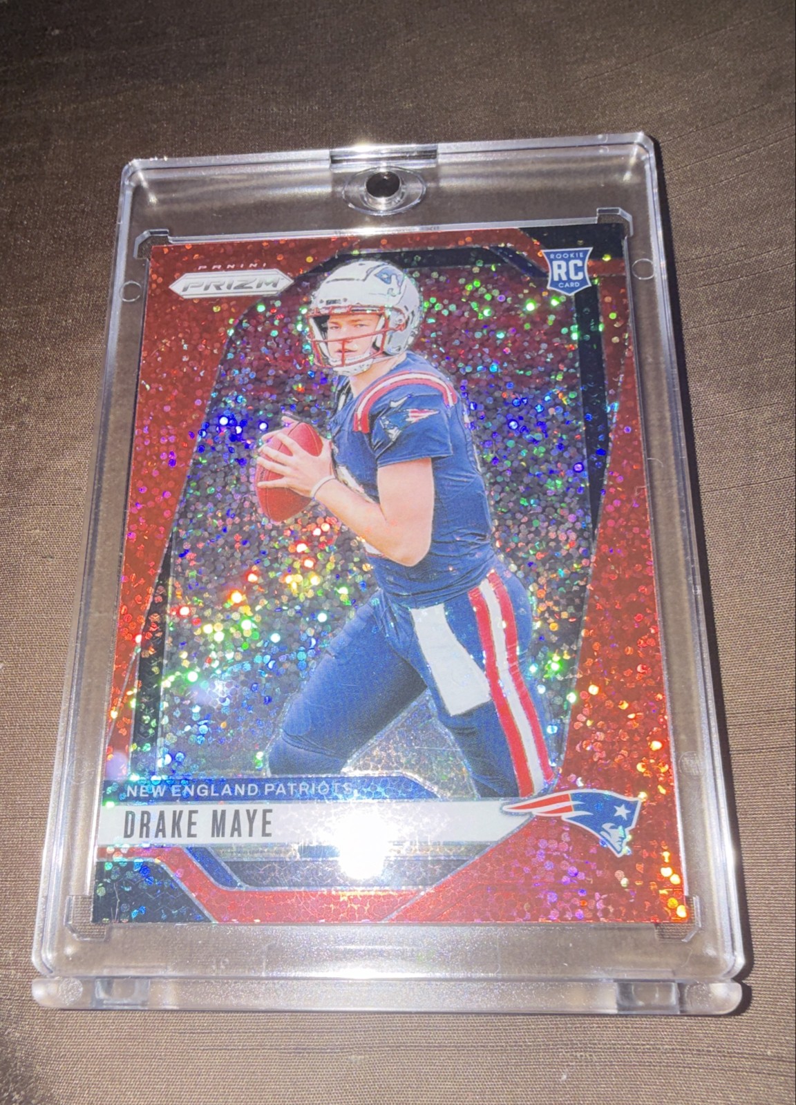 2024 Panini Prizm - Rookies Drake Maye #329 Red Sparkle Prizm (RC)