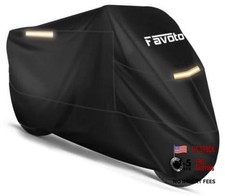 Motorcycle Cover Waterproof Outdoor Motorcycle Cover Heavy Duty 108" Black