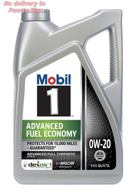 5 Quart Mobil 1 Advanced Fuel Economy Full Synthetic Motor Oil 0W-20