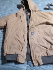 Berne Hooded Work Jacket Mens XL Tan Cotton Duck Canvas Heavyweight HJ51BD