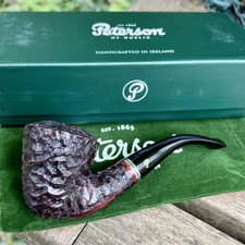Peterson Emerald Rusticated Bent Dublin Calabash (B10) P-Lip Pipe NEW