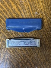 Vintage ST. LOUIS Harmonica by KAY Chrome 10 hole Brass Reeds, Korea With Case