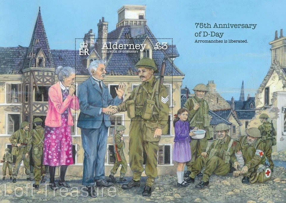 Alderney Stamps: "D-Day - 75th Anniversary" £3.00 MS Presentation Pack 2019 - Image 2 of 4