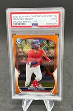 2023 Bowman Mega Box Orange Mojo Refractor /25 Marcelo Mayer #BCP-107 PSA 9