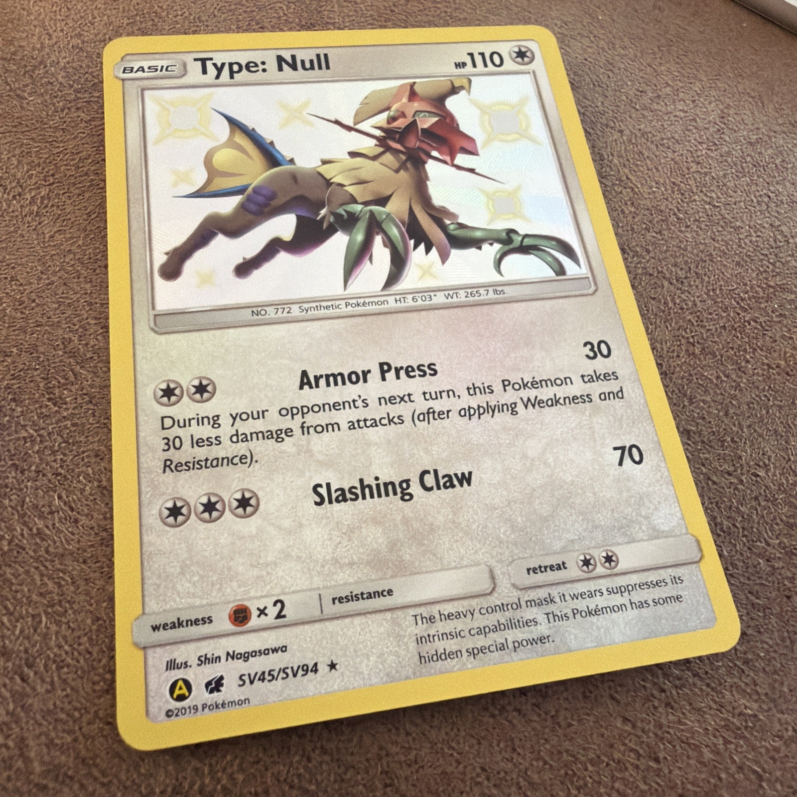 Pokémon TCG Type: Null Hidden Fates SV45/SV94 Holo Baby Shiny Holo Rare