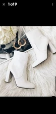 Steve Madden White Leather Heeled Boots Size: 7 great condition 