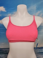 NWT Cupshe Women's Bikini Top Size Small Textured Dots Pink Color