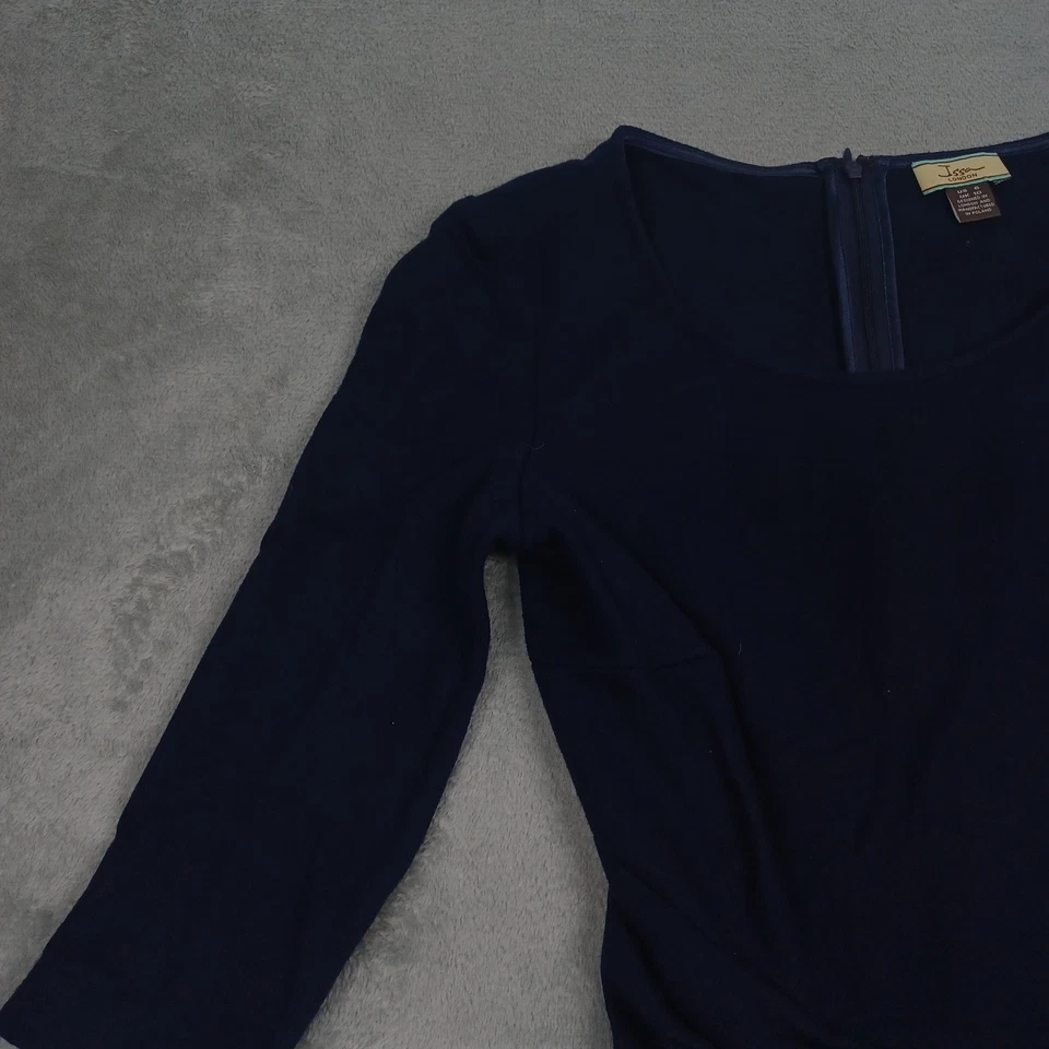 Issa London Dress Womens 6 Blue Wool A Line Cocktail Fit Flare Wool - Image 2 of 4